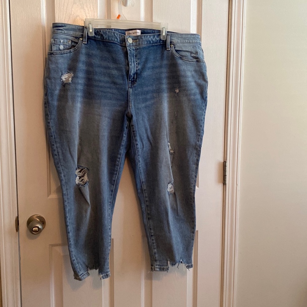 Lane Bryant- max destruction cropped jeans -20